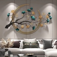 Décoration Murale Géométrique Abstraite Moderne en Métal Faite à la Main, Décor Suspendu Durable et Mobile pour Salon, Chambre, Diwali, Mariage