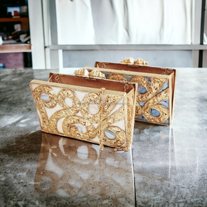 Pochette de luxe pour femmes soirées mariages vadrouille pierre clouté laiton sac à main à la mode sac à main prix raisonnable luxe - Product Image 5