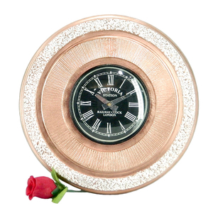 นาฬิกาตั้งโต๊ะโลหะชั้นหนึ่งลายใบไม้ที่มีโครงสร้างเป็นเอกลักษณ์บนโต๊ะดีไซน์เนอร์นาฬิกาอะนาล็อกสีทอง - Product Image 6