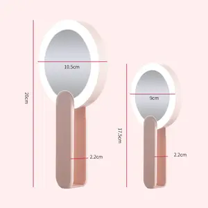 Folding Portable Travel Hand Held Mirror Lighted Small Cosmetic Handheld Led Makeup Mirror