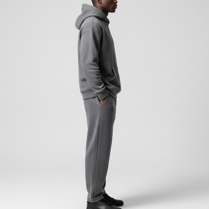 Sweat-shirt à capuche et survêtement ample avec logo brodé personnalisé, 100% coton molletonné, poids lourd, vêtements d'hiver, survêtement pour homme - Product Image 2