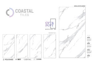 Baldosas hexagonales de porcelana brillante 600x1200mm Diseño moderno Ladrillo refractario Blanco 9mm de espesor - Product Image 2