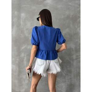Blusa de Popelina para Mujer Topshow Saks con Lazo Frontal, Blusa con Lazo Frontal al por Mayor - Product Image 1