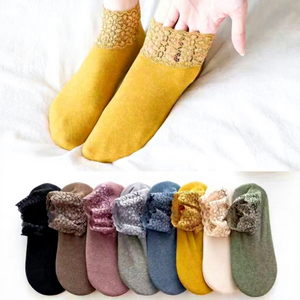 Chaussettes courtes pour femmes Factory Lady, couleurs bonbon, motif uni, en coton, pour l'été et l'automne - Product Image 1