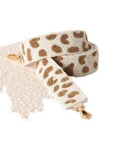 Checkered Beaded Tote <b>Strap</b> Embroidery Work Glass Seed Beads Crossbody Shoulder Belts <b>Replacement</b> Wide Purse Handle Grey Handbag - Product Image 4