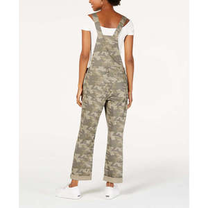 Tuta da donna Vanilla Star verde a vita alta, vestibilità ampia, stile casual, mimetica, strappata, in denim lavato, con stampa estiva per le vacanze - Product Image 2