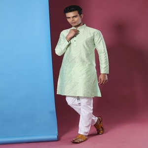 Pyjama Kurta de mode ethnique taille libre pour hommes indiens de superbe qualité, coupe droite, pour occasions de mariage, fournisseur indien - Product Image 4