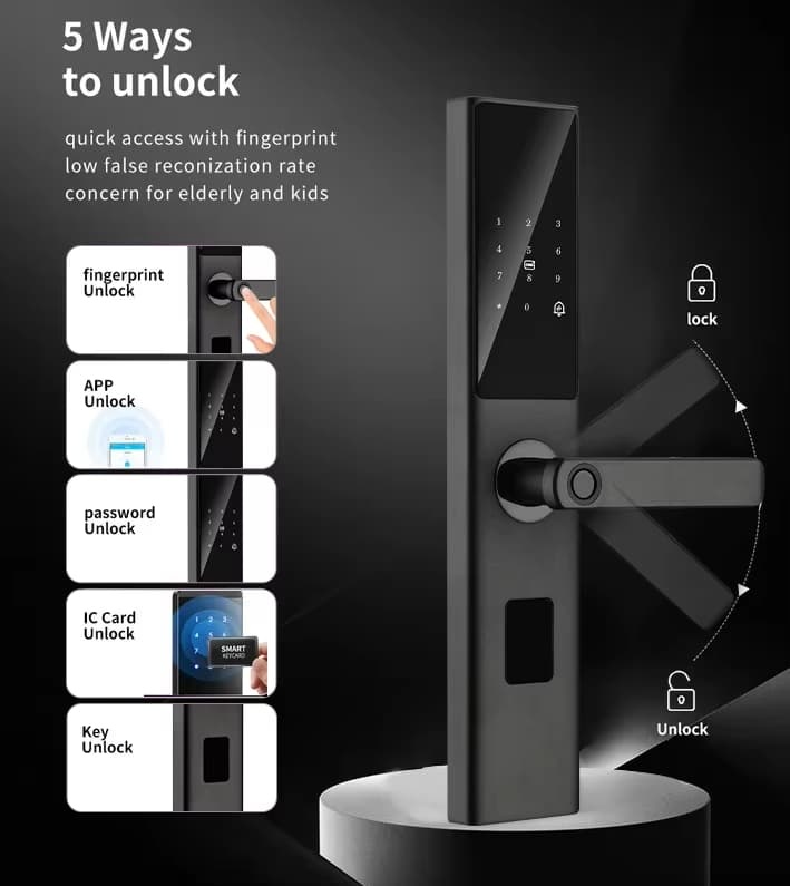 New Arrival High Quality Smart Digital Fingerprint Door Lock with Cloud Storage Wi-Fi Enabled Tuya App Control · image 6