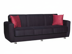 Sofá Cama Estilo Europeo, Tapicería de Tela, Extensible, Portátil, Convertible, Estructura de Madera Maciza, Mecanismo de Clic Clac con Almacenamiento - Product Image 3