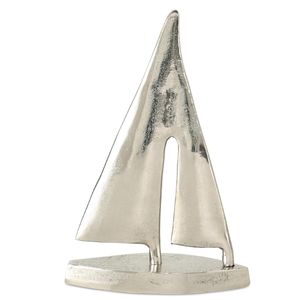 Ornement de bateau en métal sur table, artisanat personnalisé, décoration d'intérieur créative, base en fer, ornements nordiques, finition argentée - Product Image 1