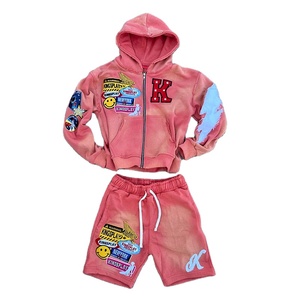 Trend Rhinestone Tracksuit <b>Set</b> Oversized Hoodie Flared Sweatpants Streetwear - Product Image 1