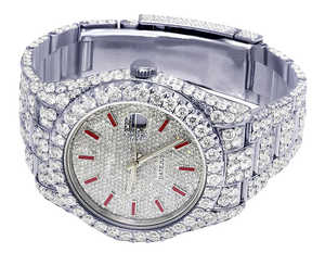 Reloj de lujo con diamantes para hombre, esfera redonda, reloj de cuarzo con moissanita, reloj de Hip Hop para joyería de moda para hombre - Product Image 4