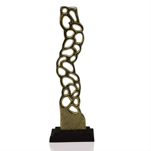 Sculpture champignon en métal bicolore noir et or au design unique Décoratif fait à la main Accent d'artisanat d'art indien - Product Image 5