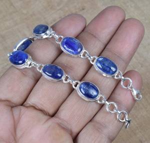 Bracelet en argent sterling 925 avec kyanite bleue, réglable, fait à la main, bijoux en pierres précieuses, cadeau élégant pour femmes - Product Image 3