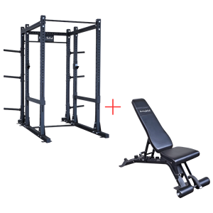 แร็คพาวเวอร์แบบพับได้ Body-Solid รุ่น Extended พร้อมม้านั่งปรับระดับได้สำหรับการฝึกความแข็งแรงที่บ้าน - Product Image 3