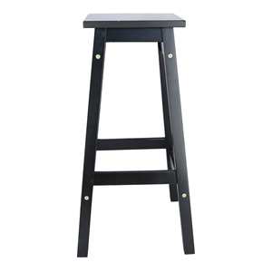 Well Home 'Laira' Juego de 2 taburetes de bar de madera de pino negro de 70 cm, elegantes y con estilo - Product Image 4