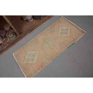 Alfombra turca Vintage de 150cm X 330cm, tejido plano de lana de retazos beige y verde para decoración para sala de estar, 4m de ancho con respaldo de látex - Product Image 5