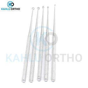 Juego de 5 Uds de curetas de oreja de acero inoxidable Impresión de logotipo personalizado tarifa al por mayor curetas de oreja instrumentos ENT de KAHLU ORTHOPEDIC - Product Image 3