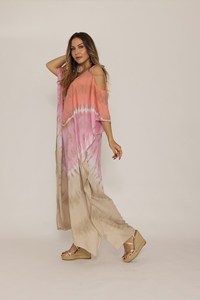 Women <b>Summer</b> Style Beach Wear Boho Hippie Short Maxi Dress Tie & Dye Resort Wear Short <b>Kaftan</b> Dress at Bulk Wholesale Prices OEM - Product Image 6
