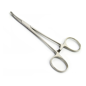 Pinzas quirúrgicas de tamaño 23cm con sistema de bloqueo Rachet Base Instrumentos quirúrgicos Forma curva Fuente de alimentación manual Mango de bloqueo - Product Image 1