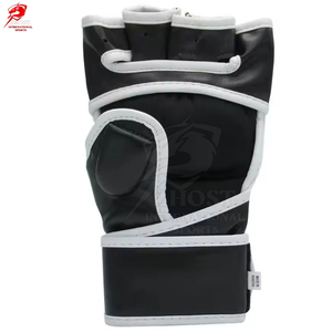 Guantes de MMA con Dedos Abiertos, Material de Cuero, Correa de Muñeca con Gancho y Bucle, Transpirables, Lavables, Equipo de Protección de Boxeo, Conjunto Combinado Unisex - Product Image 3