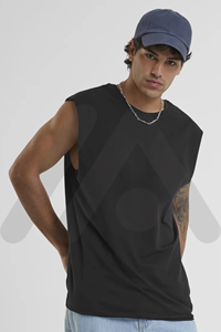 Gilet tricoté sans manches respirant pour hommes Cool Fitness Design Couleurs unies Débardeur d'entraînement Gilet de gymnastique lavé - Product Image 4