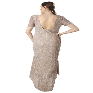 Premium Designer Sparkling Sequin Evening <b>Dress</b> | Backless Mermaid Fit Luxury Gown for Women Party, <b>Wedding</b> & Evening Wear - Product Image 2