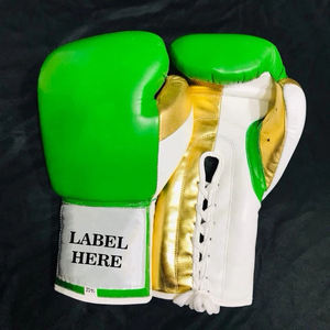 Nouveaux gants de sparring de boxe sur mesure avec conception à lacets en cuir véritable Muay Thai Training Punching Gants de boxe - Product Image 4