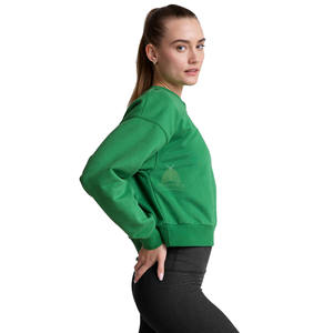 Hot Sale Casual <b>Long</b> Sleeve Ribbed Hem Front Pullover Crop Tops <b>Sweatshirts</b> 100% Cotton <b>for</b> Winter Season Print on Demand - Product Image 2