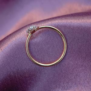 Bague délicate en diamant naturel certifié IGI or massif 18 carats couleur H-I SI clarté bijoux fins - Product Image 5