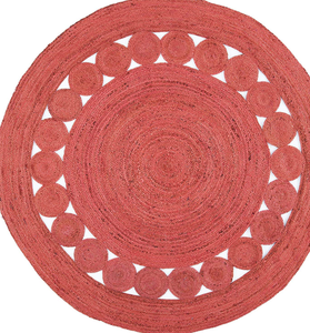 Fibre naturelle ronde faite à la main lavable tressé traditionnel Boho charme ferme jute tapis Bangladesh - Product Image 5