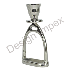 Portavelas de estribo de caballo hecho a mano modelo DI, candelabro de aluminio sólido, soporte de vela brillante Ecuestre para decoraciones del hogar - Product Image 3