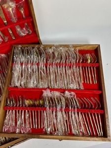 Juego de cubiertos de latón moderno Cubiertos de acero con espejo Hogar Restaurante Hotel Comedor elegante al por mayor - Product Image 2