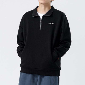 Sudadera de Hombre con Cierre de Cremallera, Color Sólido, Corte Regular, Algodón French Terry, Cuello Alto, Informal, para Otoño - Product Image 2