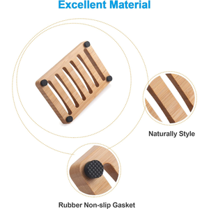 2025 Top Seller Natural Organic Bamboo Soap Dish Self-Draining Kitchen Tray in Wooden Color <b>Bath</b> <b>Bath</b> Soap Tray - Product Image 4