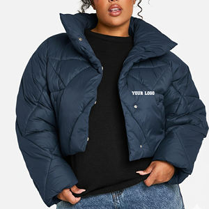 Veste matelassée à col montant et fermeture boutonnée, couleur unie, avec logo personnalisé OEM/ODM, pour femmes, légère - Product Image 4