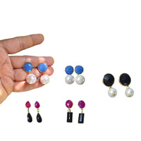 Boucles d'oreilles en argent sterling sculptées et facettées en agate onyx de qualité supérieure, best-seller, bijoux de mode pour la maison