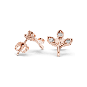 Pendientes Florales con Diamantes de Laboratorio de 0.21 CT para Mujer, Claridad VVS-VS EF, Oro de 18KT, 14KT, 10KT y Plata 925, Oro Rosa, Amarillo, Blanco - Product Image 5