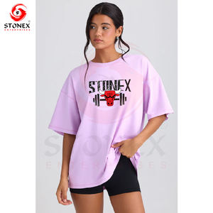 Mode personnalisée 100% coton femmes impression personnalisée t-shirt décontracté à manches courtes Gym t-shirt ennemi femmes - Product Image 5