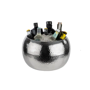 Refroidisseur de vin en aluminium avec refroidisseur de vin en aluminium Seau refroidisseur de vin en métal moderne personnalisé forme ronde au meilleur prix - Product Image 1