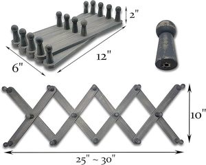 Handmade Vintage Wooden Coat <b>Rack</b> Wall Mounted Pine Wood Hooks Expanding Accordion Design for Clothing Hat Bag Storage in Rooms - Product Image 5