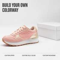 Sneakers de course rétro unisexes personnalisées, empeigne en daim et velours côtelé, talon métallique, logo personnalisé, OEM ODM, chaussures décontractées streetwear