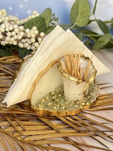 PORTE-TISSU EN RÉSINE ATTRACTIVE DE QUALITÉ DÉCORATIVE Porte-mouchoirs artisanaux pour salle à manger Cuisine Utilisation Rangement des serviettes - Product Image 4