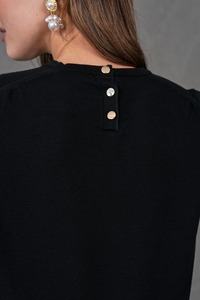 เสื้อถักคอกลมแขนสั้นสำหรับผู้หญิง สวมใส่สบาย ดีไซน์ทันสมัย ระบายอากาศได้ดี แต่งกระดุม คุณภาพสูง - Product Image 5