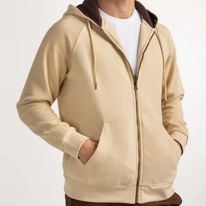 100% coton polaire fermeture éclair Streetwear mode Style Premium vente chaude double couche à capuche manches longues hommes - Product Image 1