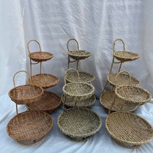 Panier de rangement en bambou naturel, option 2 étagères et 3 étagères - Product Image 1