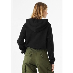 Bella Canvas 7506 MUJER CINCHED BOTTOM HOODIE Longitud media Boxy estampado de letras de gran tamaño, dobladillo suelto Sudadera con capucha de estilo de moda - Product Image 3