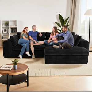 YS8069 Juego de sofá mullido de terciopelo cómodo comprimido al vacío Muebles Sala de estar Sofá modular Sofá seccional moderno en forma de L - Product Image 3