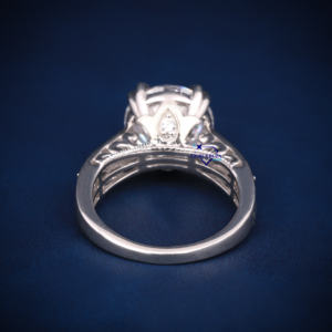 Venta caliente moda exquisita joyería fina de lujo 4Ct diamante VVS1 moissanita con anillo de diamante de oro de 14K - Product Image 4