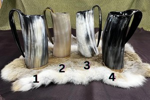 Qualité supérieure à la mode fabriqué à la main Viking corne tasse véritable corne naturelle couleur polie pour hommes femmes fête vendeur entier indien - Product Image 3